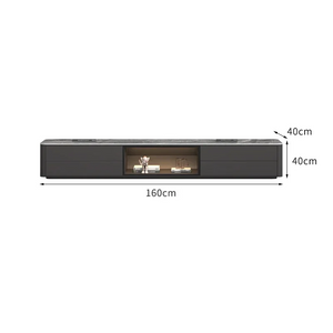 Meuble TV bois noir minimaliste