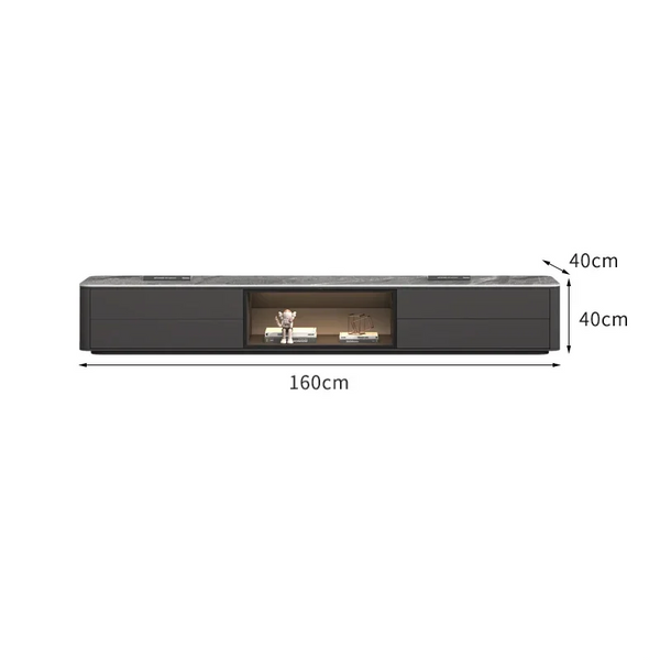 Meuble TV bois noir minimaliste