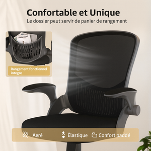 Chaise de bureau ergonomique noire