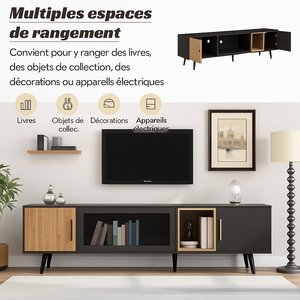 Meuble TV moderne bois et gris